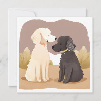 Perros Esponjosos | Tarjeta de Pintura Acuarela de
