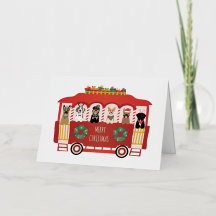 Perros Feliz Navidad Carrito Navideño