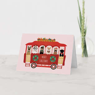 Perros Feliz Navidad Carrito Navideño