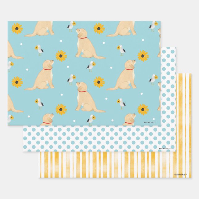 Perros, flores y gaviotas de papel de 3 regalo (Set)