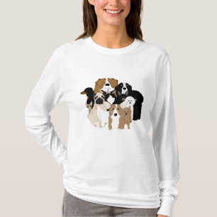 Perros, Gato, Pollo, Camisa De Larga Manga