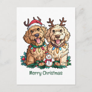 Perros Goldendoodle Feliz Navidad
