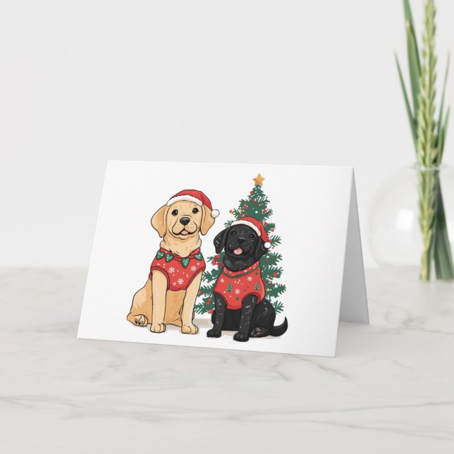 Perros Labrador Retriever de Navidad (Anverso)
