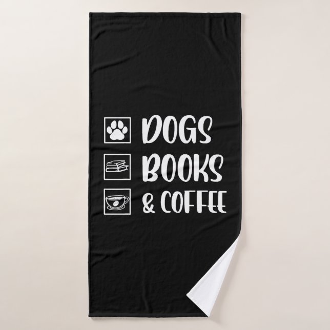 Perros Libros Café Perro divertido (Toalla de baño)
