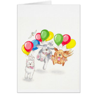 Perros locos con los globos