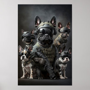 Perros militares de arte poster