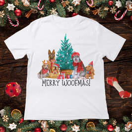 Perros navidades, camiseta de Merry Woofmas