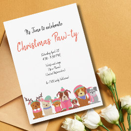 Perros Navidades de Cute Invitación Pawty