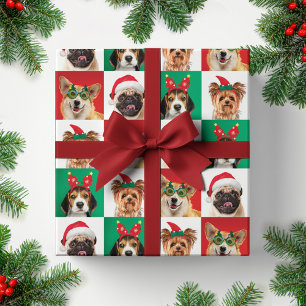 Perros Navidades festivos envolviendo hojas de pap