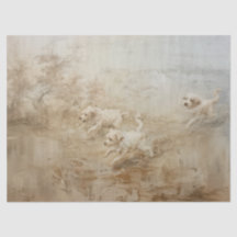 Perros - Papel de té estilo pintura al aceite