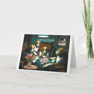 Perros para las tarjetas de cumpleaños Mah Jongg