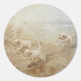 Perros - Pegatinas redondos para el arte de la est