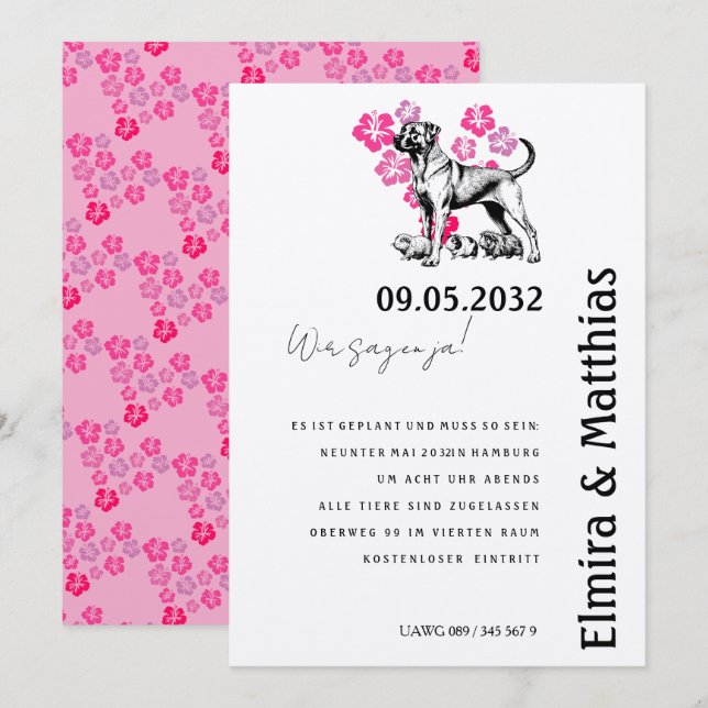 Perros, pequeños animales, gran amor: Invitación a (Anverso / Reverso)