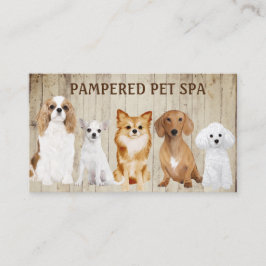 Perros pequeños en la tarjeta de visita Groomer Ma
