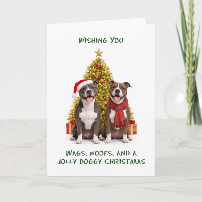 Perros Pit Bull Navidad (Anverso)