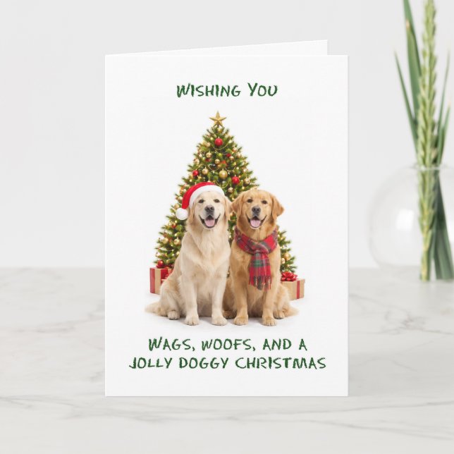 Perros Retriever Dorados Navidad (Anverso)