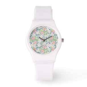 Perros rosas en el reloj de pulsera blanco Deep Bl