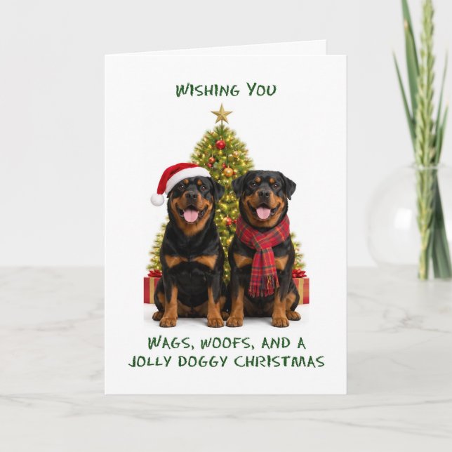 Perros Rottweiler Navidad (Anverso)
