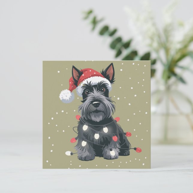 Perros Scottie Terrier Escocés Navidad Perro Mamá  (Anverso de pie)