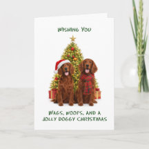 Perros Setter Rojo Navidad