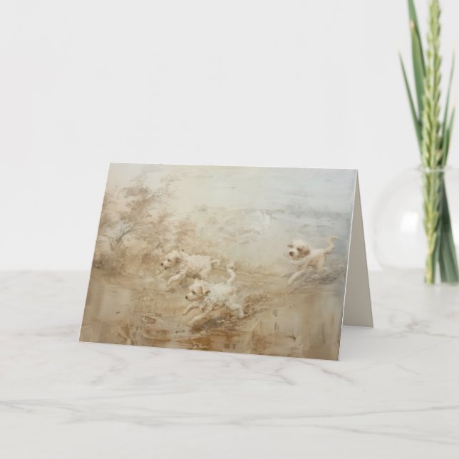 Perros - Tarjeta de Felitación Doble (Anverso)