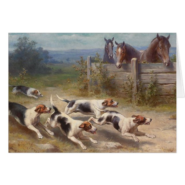 Perros y caballos de caza, (Anverso (Horizontal))