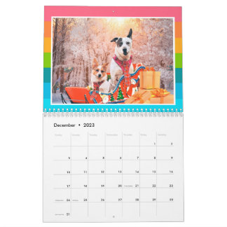 Perros y dinosaurios Cute del Calendario