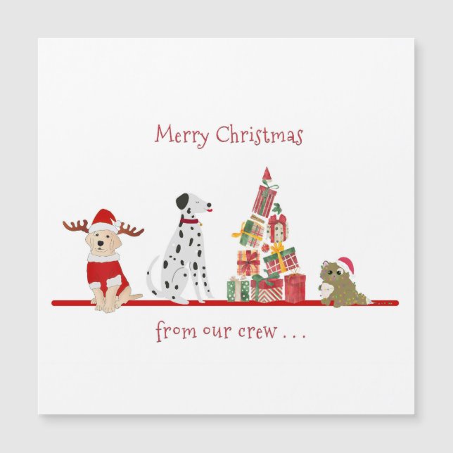 Perros y Navidades gatos con árbol de regalos (Anverso)
