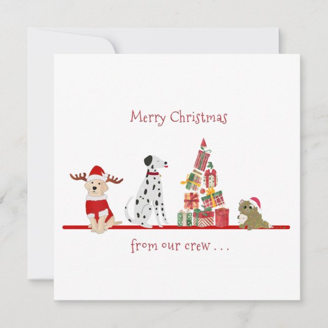 Perros y Navidades gatos con árbol de regalos (Anverso)