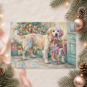 Perrro Retriever Dorado Árbol de Navidad Regalos d