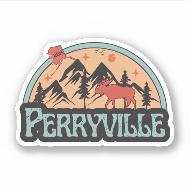 Perryville, Alaska Pegatina (Anverso)