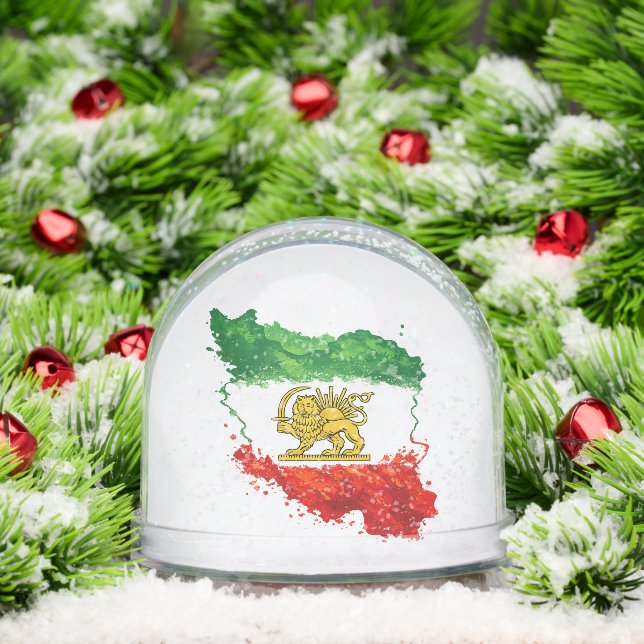 Persian Lion & Sun Snow Globe | Iran Map Decorativ (Navidad)
