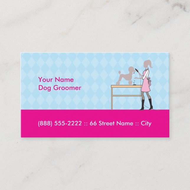 Persiga la tarjeta de visita del groomer 3,5" x (Anverso)