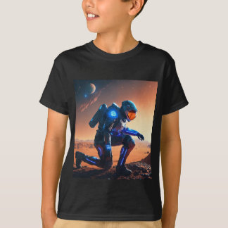 Persona de la camiseta espacial