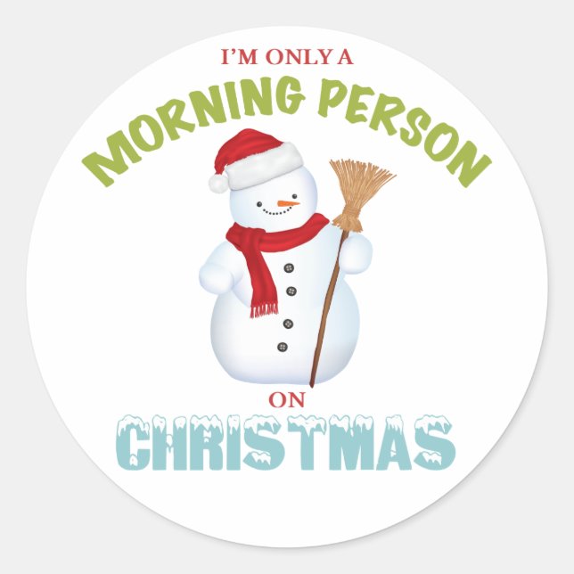 Persona de la mañana sobre Navidades Pegatinas red (Anverso)