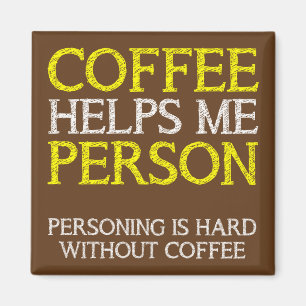Persona del Café Personificando Imán de Nevera Div