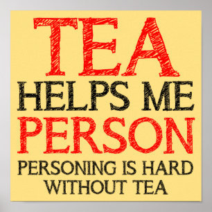 Persona del Té Personificando Cartel de Señal Dive