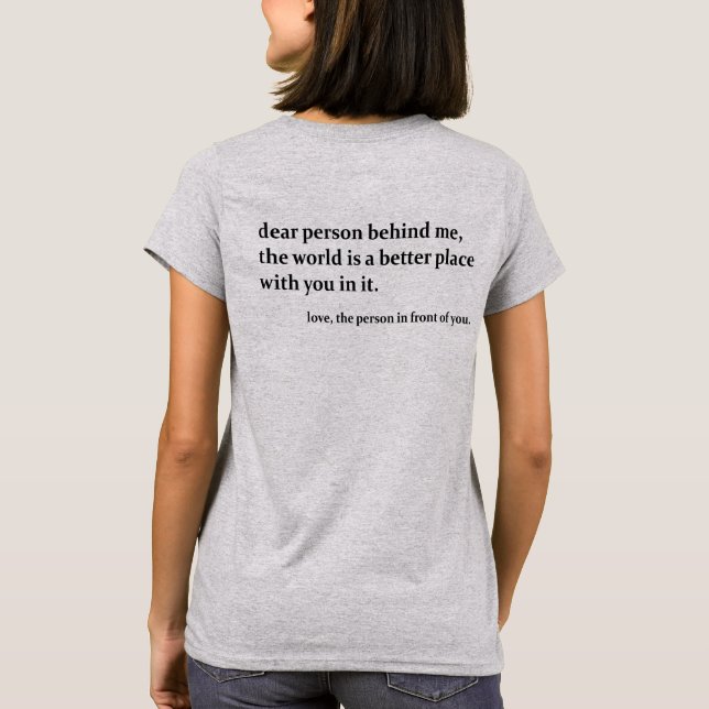 Persona detrás de mí, camiseta impresa de atrás, q (Reverso)