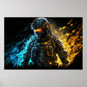 Persona militar de arte poster