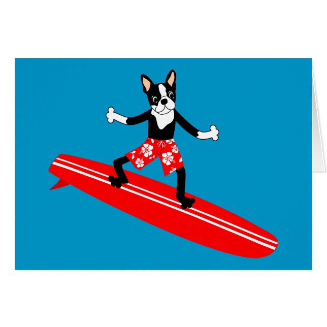 Persona que practica surf de Boston Terrier (Anverso (Horizontal))