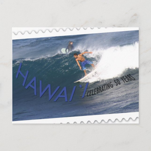 Persona que practica surf de la postal del (Anverso)