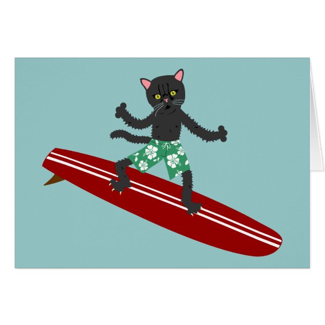 Persona que practica surf de Longboard del gato (Anverso (Horizontal))