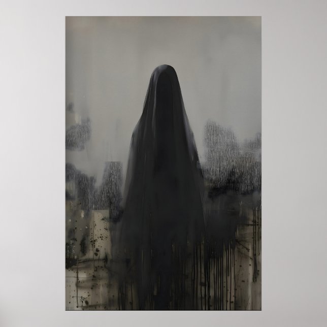 Persona Velada Abstracta Arte Gótico Póster Imprim (Frente)
