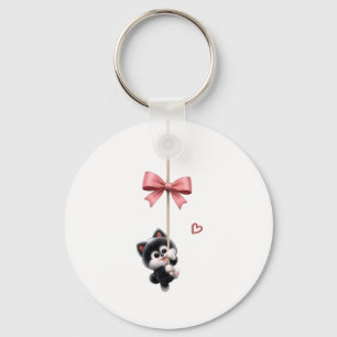 Personaje Adorable con Llavero de Lazo Rosa - Ador