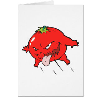 personaje de caricatura de tomate podrido furioso