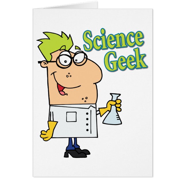 personaje de caricatura del geek de ciencia divert (Frente)