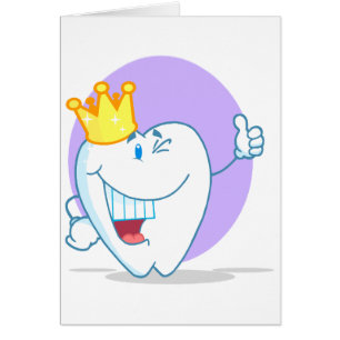 Personaje De Caricatura Diente Sonriente Con Coron