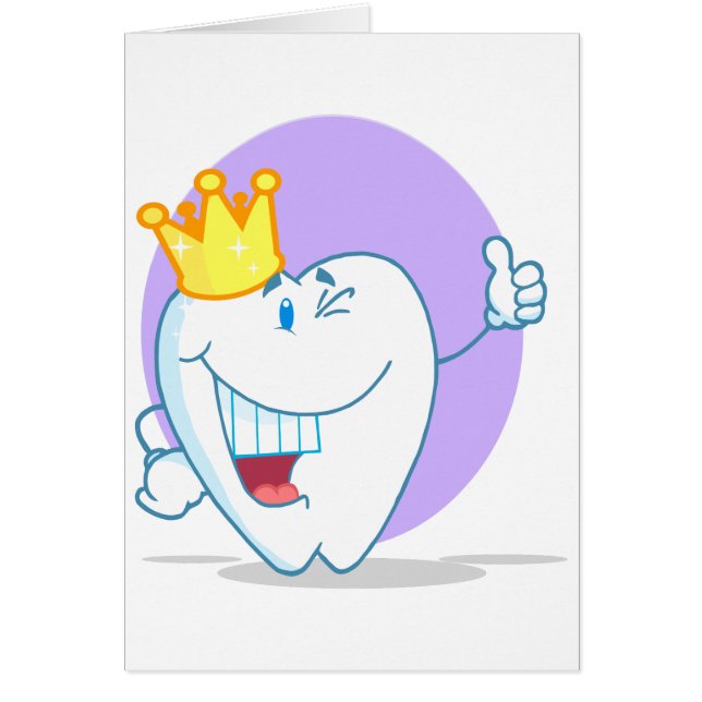 Personaje De Caricatura Diente Sonriente Con Coron (Frente)