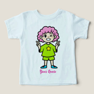 Personaje de dibujos animados con cabello rosa fel