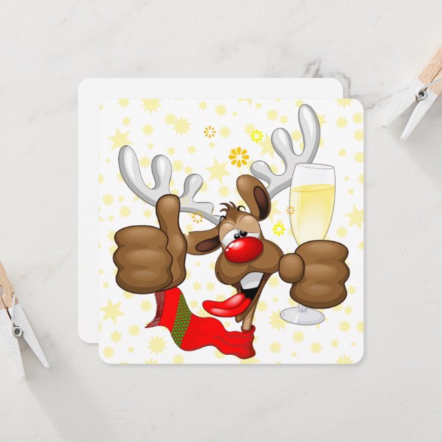 Personaje de Navidades divertidos renos ebrios (Anverso/Reverso In Situ)